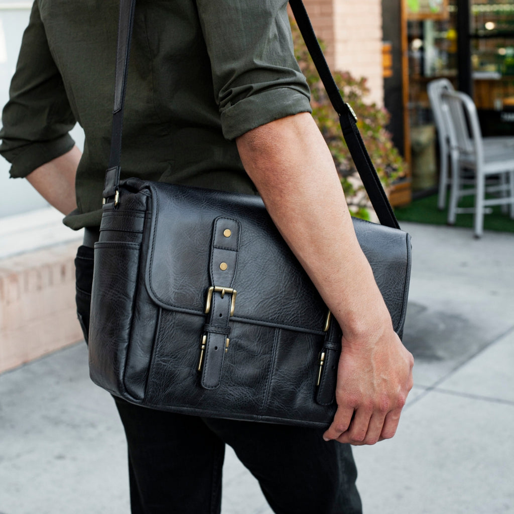New 100% Genuine Soft Leather Men's Bag Ipad Flap Crossbody Bags