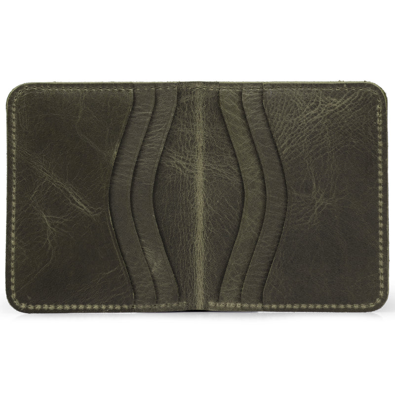 Otto Angelino Top Grain Leather Ultra Slim Bifold Card and Cash Wallet, Unisex