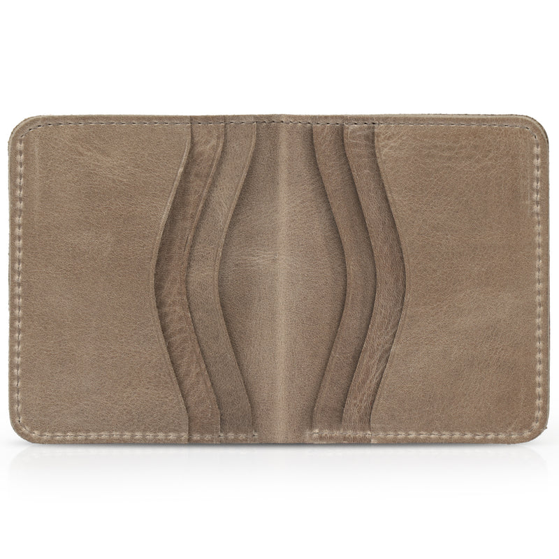 Otto Angelino Top Grain Leather Ultra Slim Bifold Card and Cash Wallet, Unisex