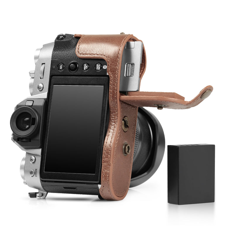 MegaGear Fujifilm X-T50 (16-50mm & 18-55mm) Genuine Leather Camera Case - Stylish and Protective