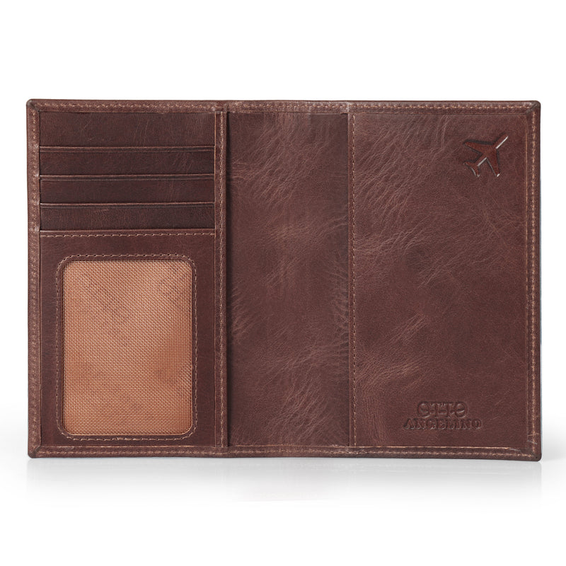 Otto Angelino Top Grain Leather Passport Case and Card Holder with