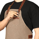 Otto Angelino Personalized Canvas Cooking Apron, Working Apron with Customization, Workshop Apron with Pockets, Woodworking Apron with Tool Pockets