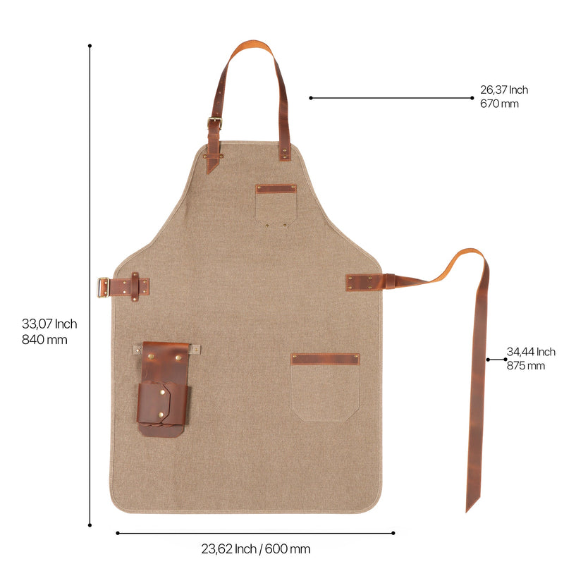 Otto Angelino Personalized Canvas Cooking Apron, Working Apron with Customization, Workshop Apron with Pockets, Woodworking Apron with Tool Pockets