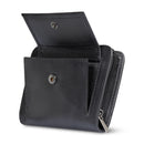 Otto Angelino RFID Blocking Men Zippered Bifold Wallet, Italian Top Grain Leather, Slim Travel Comfort, Credit Card Holder