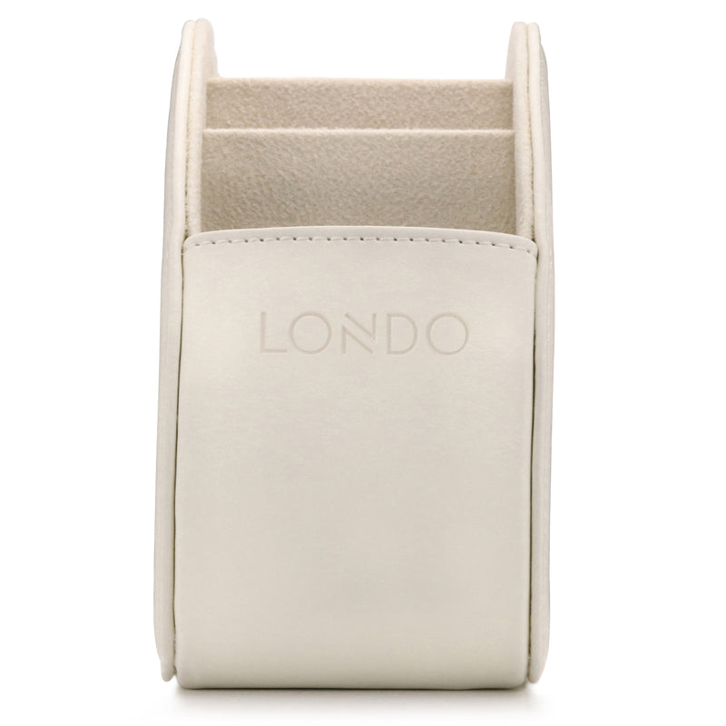 Londo Remote Control Holder with 5 Pockets, Store DVD, Blu-Ray, TV, Roku or Apple TV Remotes, PU Leather with Suede Lining