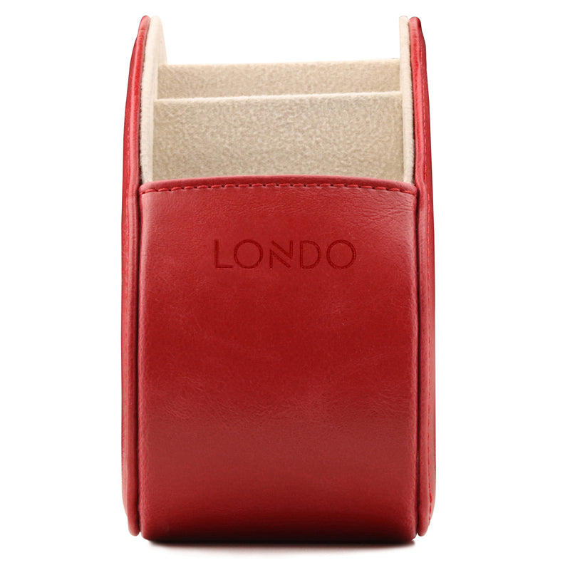 Londo Remote Control Holder with 5 Pockets, Store DVD, Blu-Ray, TV, Roku or Apple TV Remotes, PU Leather with Suede Lining