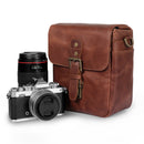 MegaGear Torres Mini Top Grain Leather Camera Messenger Bag for Mirrorless, Instant and DSLR Cameras