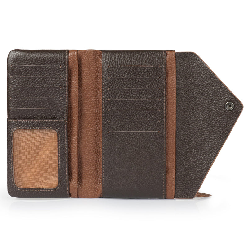 Otto Angelino Top Grain Leather Envelope Wallet with Phone Compatible Slots, RFID Blocking -Unisex