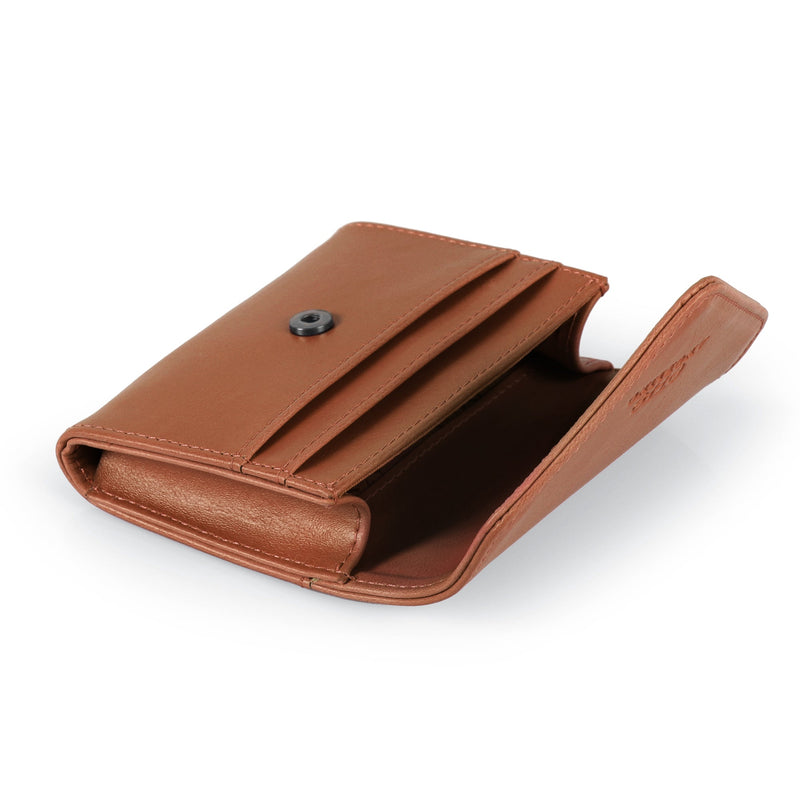 Otto Angelino Leather Coin and Credit Card Organizer, RFID Blocking, Unisex