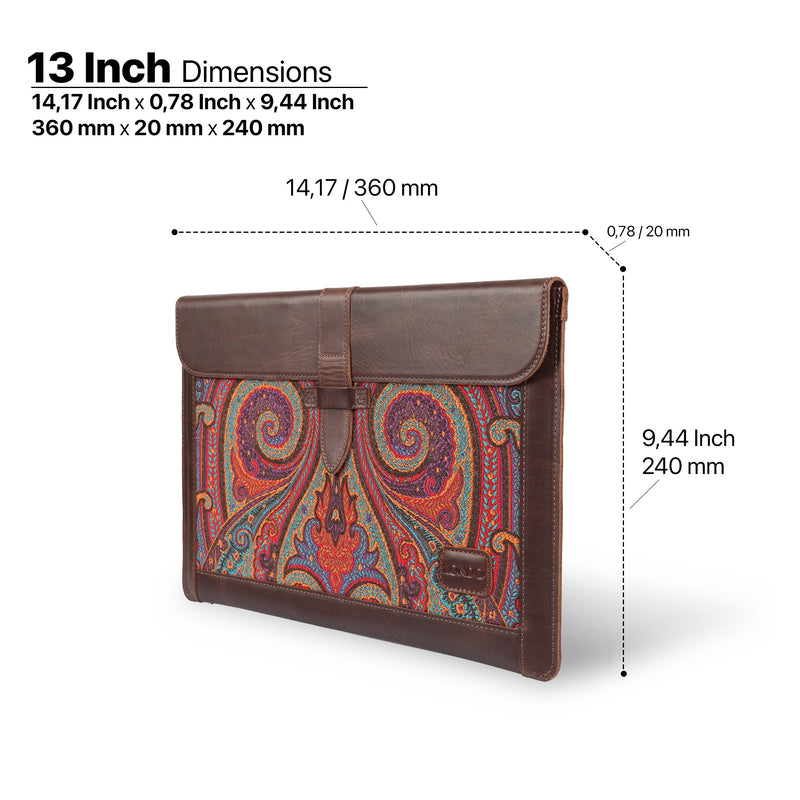 Londo Top Grain Leather Sleeve, Bohemian Bag for MacBook Pro, MacBook Air and iPad Case