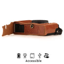 MegaGear Panasonic Lumix DC-GX9 Ever Ready Top Grain Leather Camera Half Case and Strap