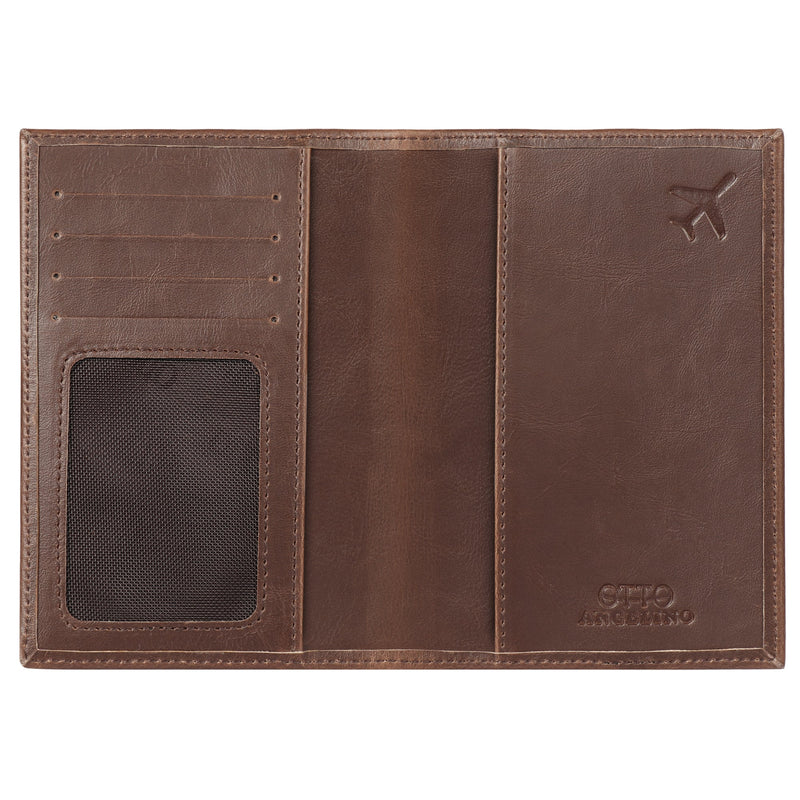 Otto Angelino Slim Passport Wallet with RFID Blocking, Leather Passport and Card Holder, Unisex Design Travel Wallets