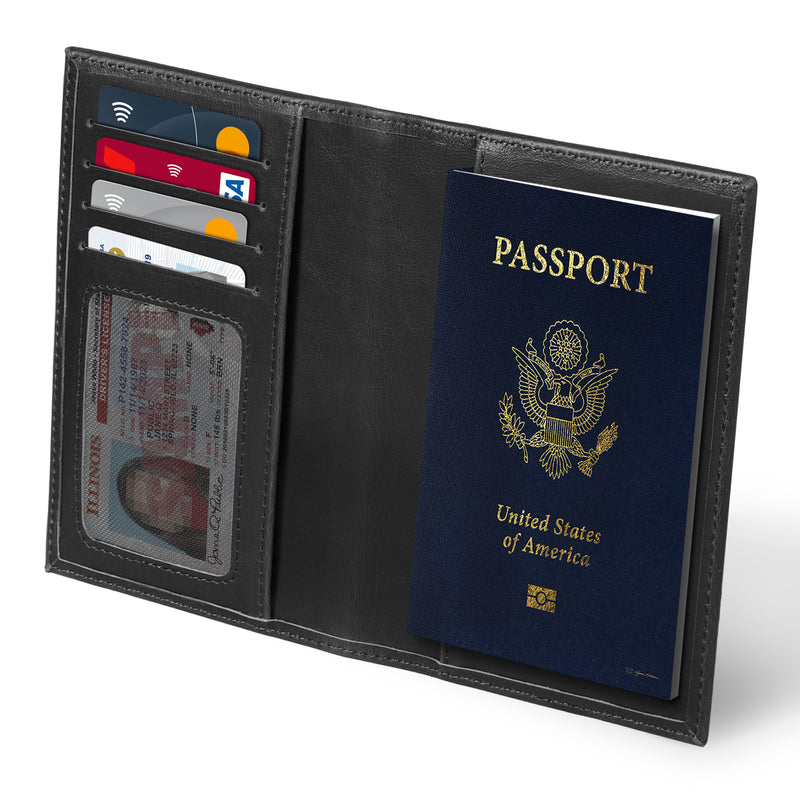 Otto Angelino Slim Passport Wallet with RFID Blocking, Leather Passpor ...