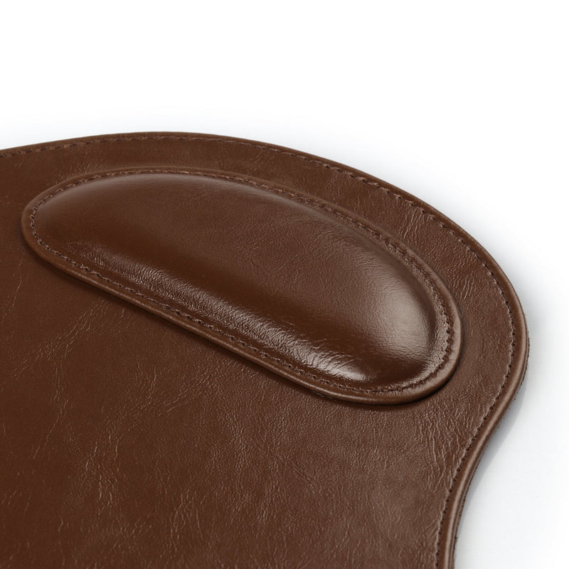 Londo Leather Oval Mouse Pad with Wrist Rest