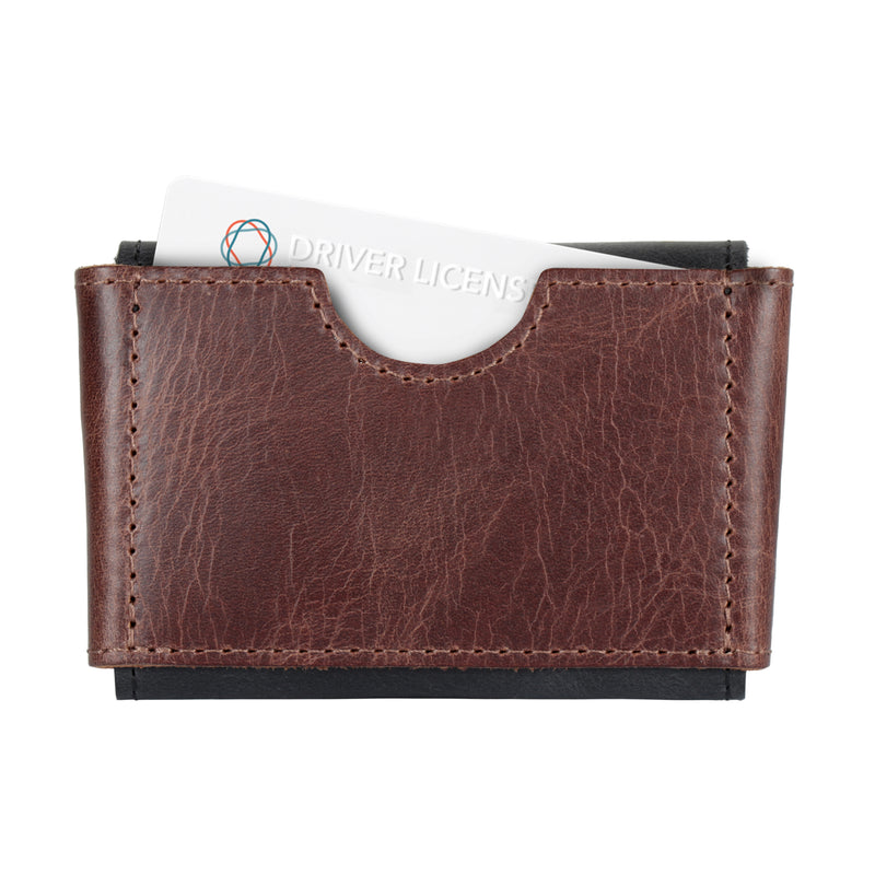 Otto Angelino Top Grain Leather Credit and Business Card Case with Snap Fastener Closure, Unisex