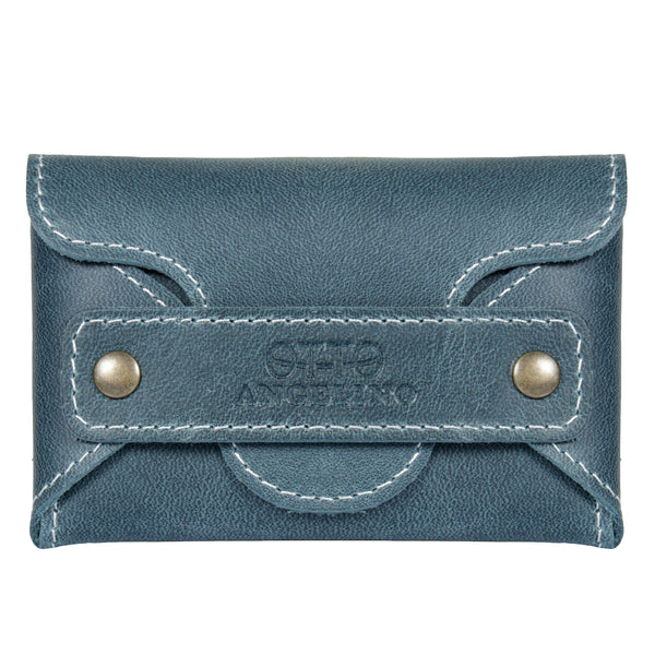 Otto Angelino Top Grain Leather Credit and Business Card Case with Tuck and Slot Closure, Unisex