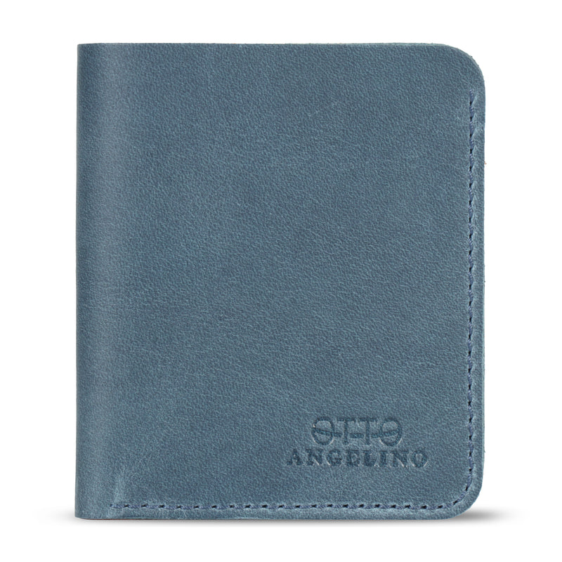 Otto Angelino Top Grain Leather Ultra Slim Bifold Card and Cash Wallet, Unisex