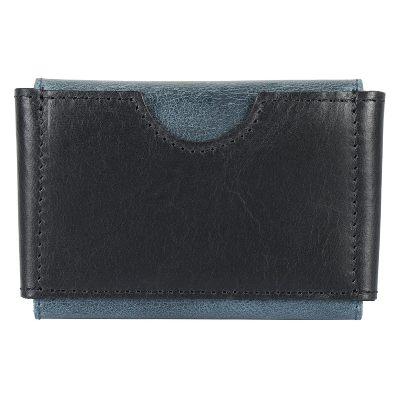 Otto Angelino Top Grain Leather Credit and Business Card Case with Snap Fastener Closure, Unisex