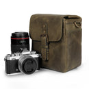 MegaGear Torres Mini Top Grain Leather Camera Messenger Bag for Mirrorless, Instant and DSLR Cameras