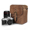 MegaGear Torres Mini Top Grain Leather Camera Messenger Bag for Mirrorless, Instant and DSLR Cameras