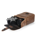 MegaGear Torres Mini Top Grain Leather Camera Messenger Bag for Mirrorless, Instant and DSLR Cameras