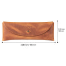 Londo Top Grain Leather Pen Case with Metal Snap Fastener, Pencil Pouch Stationery Bag