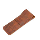 Londo Top Grain Leather Pen and Pencil Case with Tuck in Flap