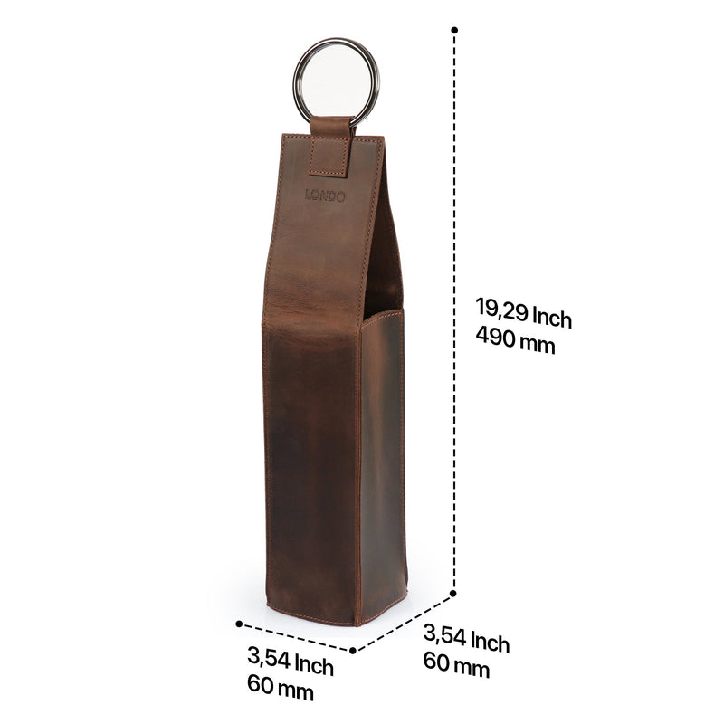 Londo Top Grain Leather Wine Bottle Holder and Carrier