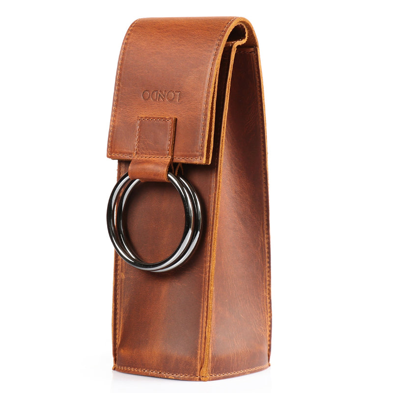 Londo Top Grain Leather Wine Bottle Holder and Carrier