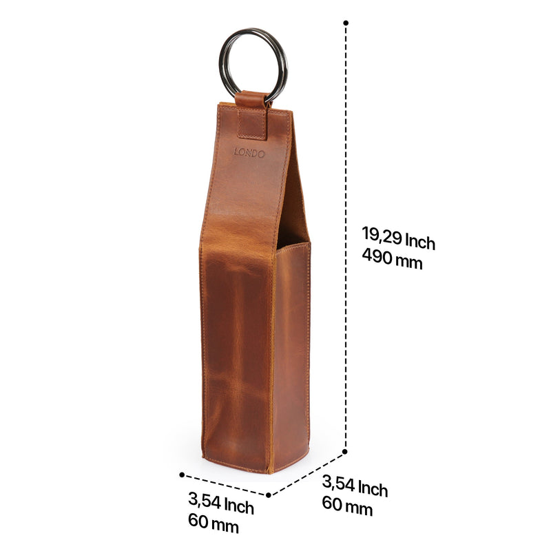 Londo Top Grain Leather Wine Bottle Holder and Carrier