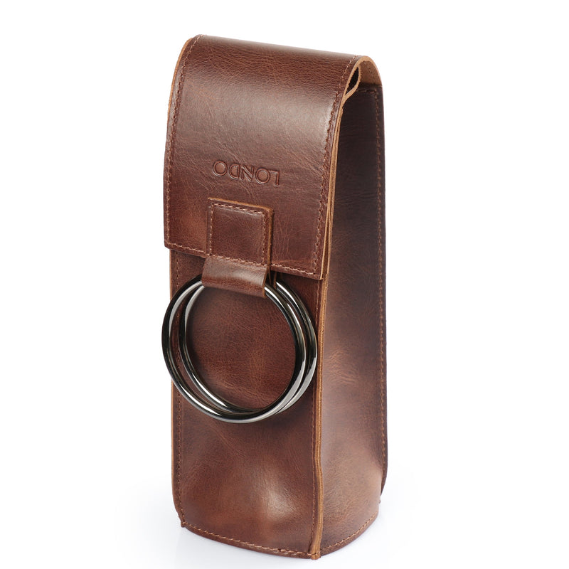 Londo Top Grain Leather Wine Bottle Holder and Carrier