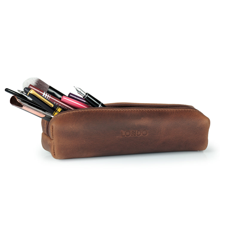 Leather Pencil Pouch #205 - Distressed Brown - Extra Studio