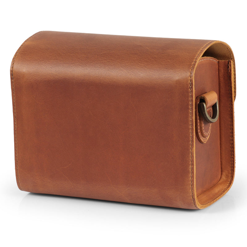 MegaGear Pebble Top Grain Leather Camera Messenger Bag for Mirrorless, Instant and DSLR Cameras