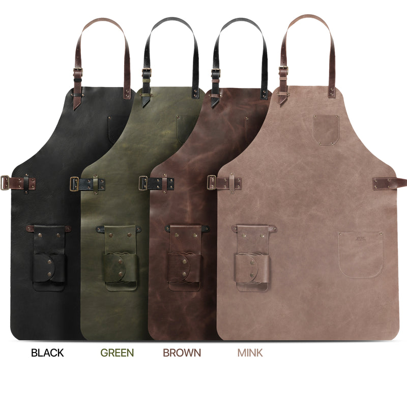 Otto Angelino Top Grain Leather Apron Woodworking, Cooking, Chef, Barista, Christmas Workshop with Tool Pockets