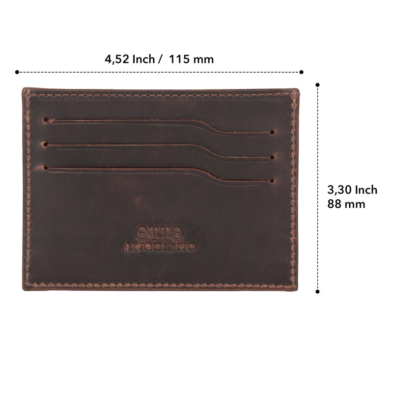 Otto Angelino Top Grain Leather Ultra Slim Minimalist Cardholder