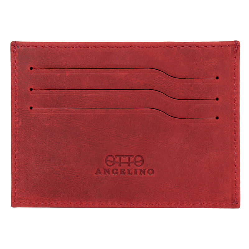 Otto Angelino Top Grain Leather Ultra Slim Minimalist Cardholder