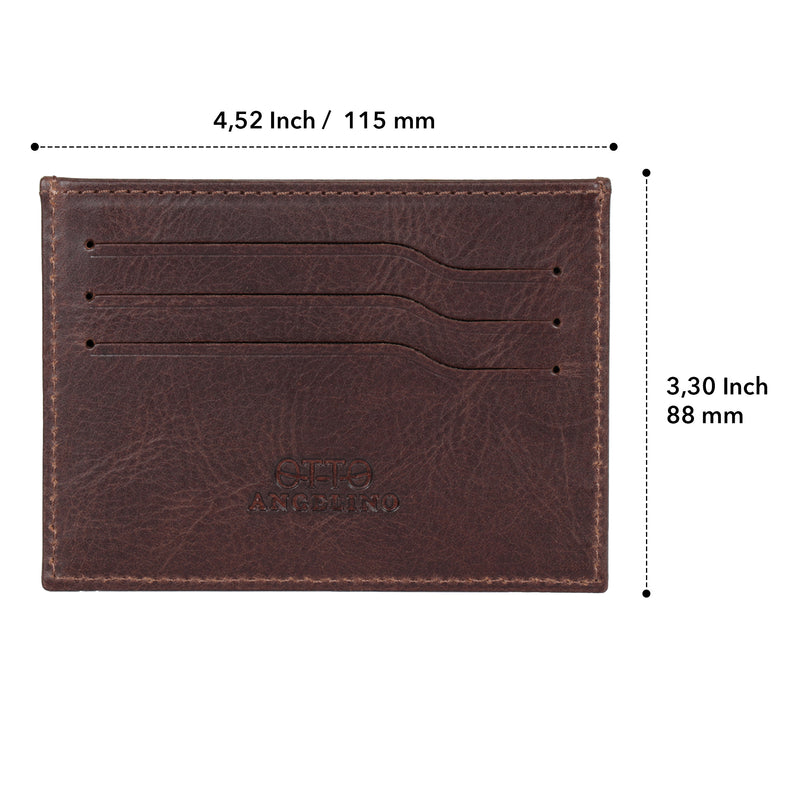 Otto Angelino Top Grain Leather Ultra Slim Minimalist Cardholder