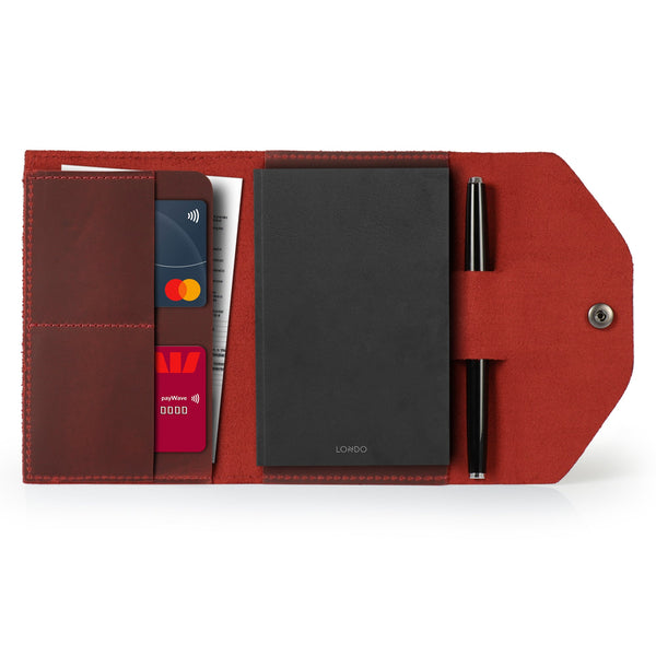 Londo Personalized Top Grain Leather Portfolio with Notepad (Snap Closure & Lock)