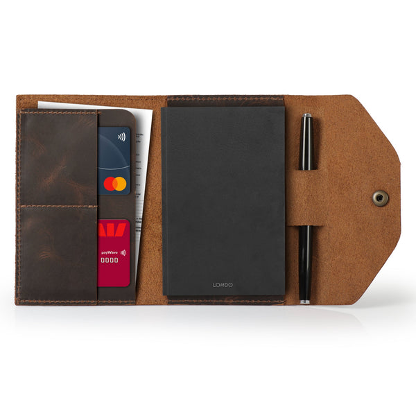 Londo Personalized Top Grain Leather Portfolio with Notepad (Snap Closure & Lock)