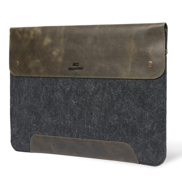 MegaGear Fine Leather and Fleece Sleeve Bag for MacBook Pro, MacBook Air and iPad Case