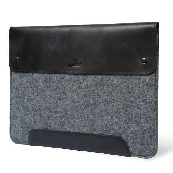 MegaGear Fine Leather and Fleece Sleeve Bag for MacBook Pro, MacBook Air and iPad Case