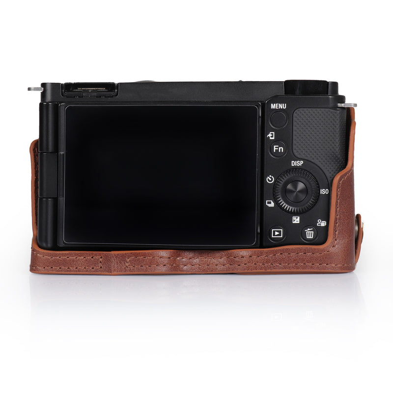 MegaGear Sony ZV-E10 Ever Ready Genuine Leather Camera Half Case