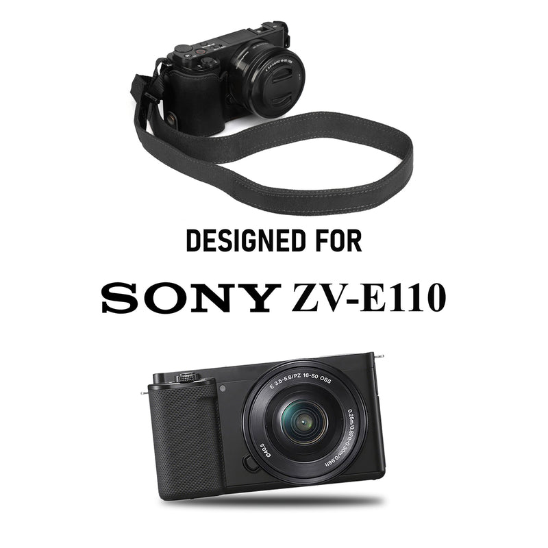 MegaGear Sony ZV-E10 Ever Ready Genuine Leather Camera Half Case