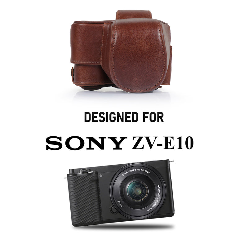 MegaGear Sony ZV-E10 Ever Ready Genuine Leather Camera Case