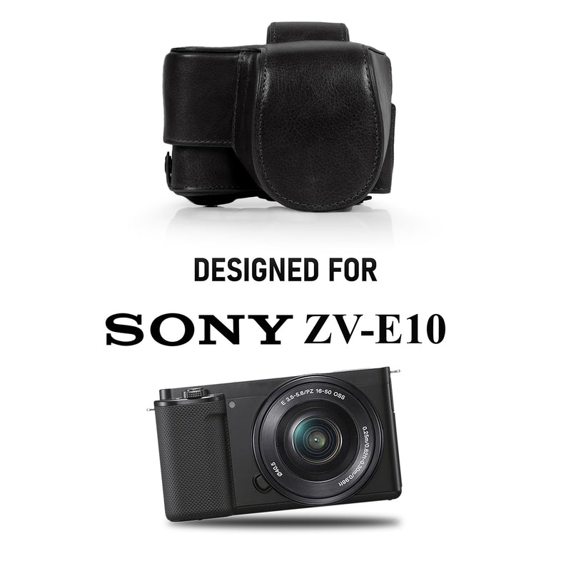 MegaGear Sony ZV-E10 Ever Ready Genuine Leather Camera Case