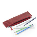 Londo Top Grain Leather Pen Case with Zipper Closure, Pencil Pouch Stationery Bag