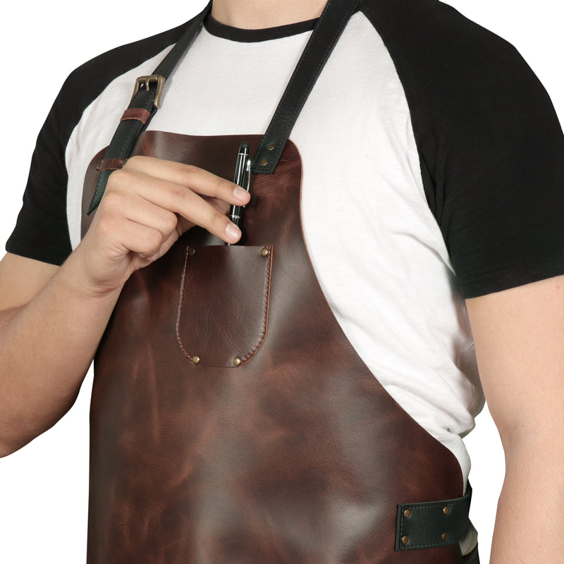 Otto Angelino Top Grain Leather Apron Woodworking, Cooking, Chef, Barista, Christmas Workshop with Tool Pockets