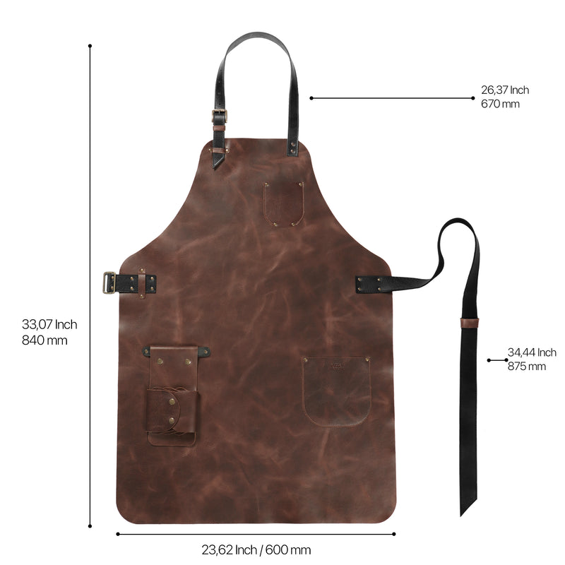 Otto Angelino Top Grain Leather Apron Woodworking, Cooking, Chef, Barista, Christmas Workshop with Tool Pockets