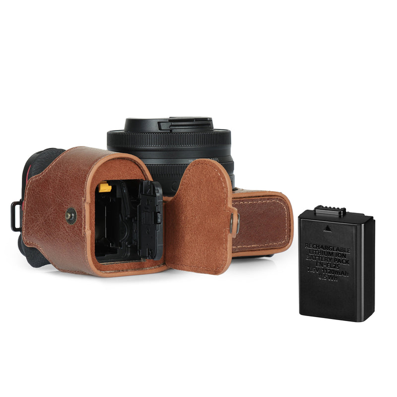 MegaGear Nikon Z30 Genuine Leather Camera Half Case and Strap