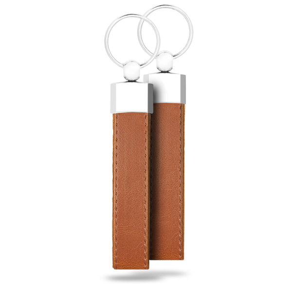 Leather Personalized Keychains - Custom Leather Key Chains, Engraved Elegant Keyrings with Sturdy Rings for Keys